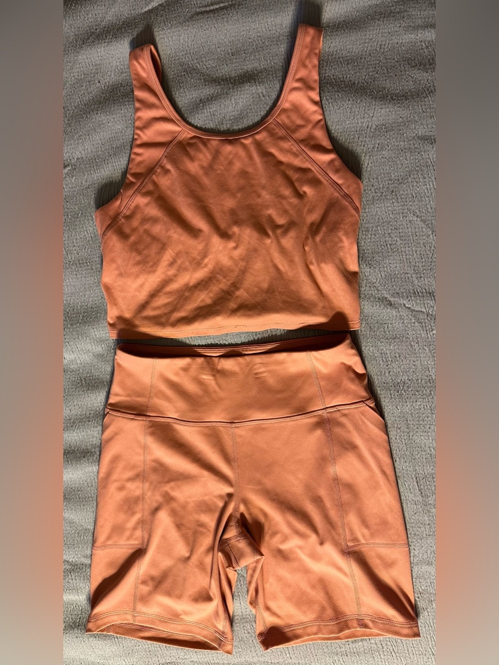 ALO Yoga Rust-Orange High-Waist Leggings & Crop Tank Set